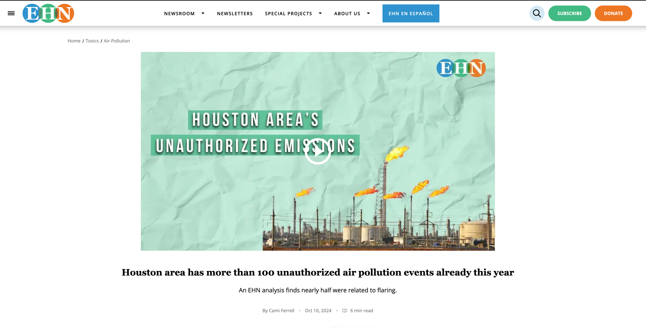 Houston area has more than 100 unauthorized air pollution events already this year