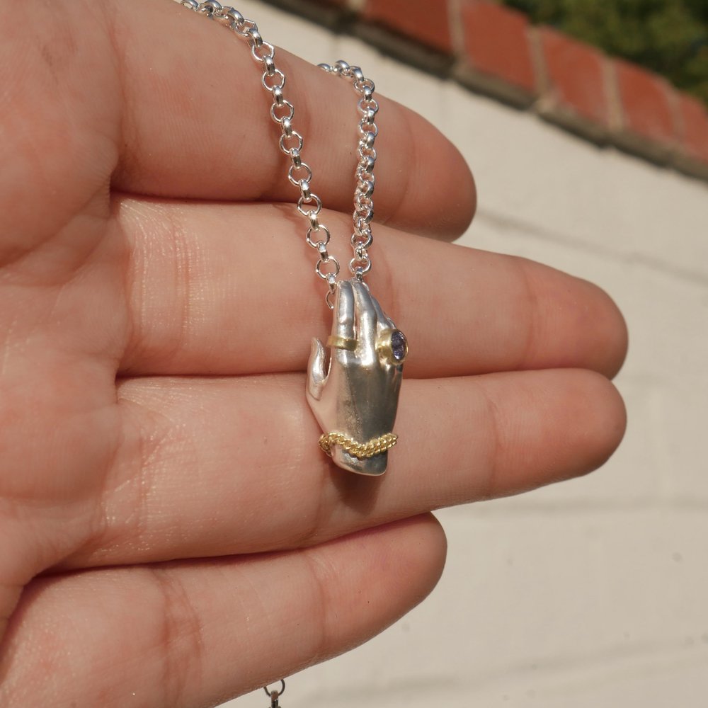 Purple Sapphire Hand Pendant — Koedyker Crafted