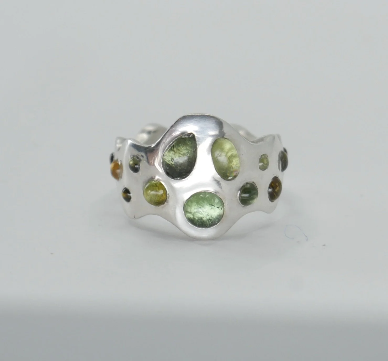 Green Tourmaline Squiggle Signet