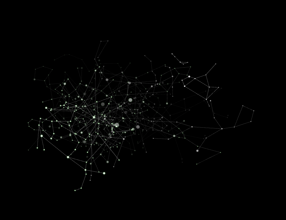 Celestial canvas made of constellations sent by remote participants