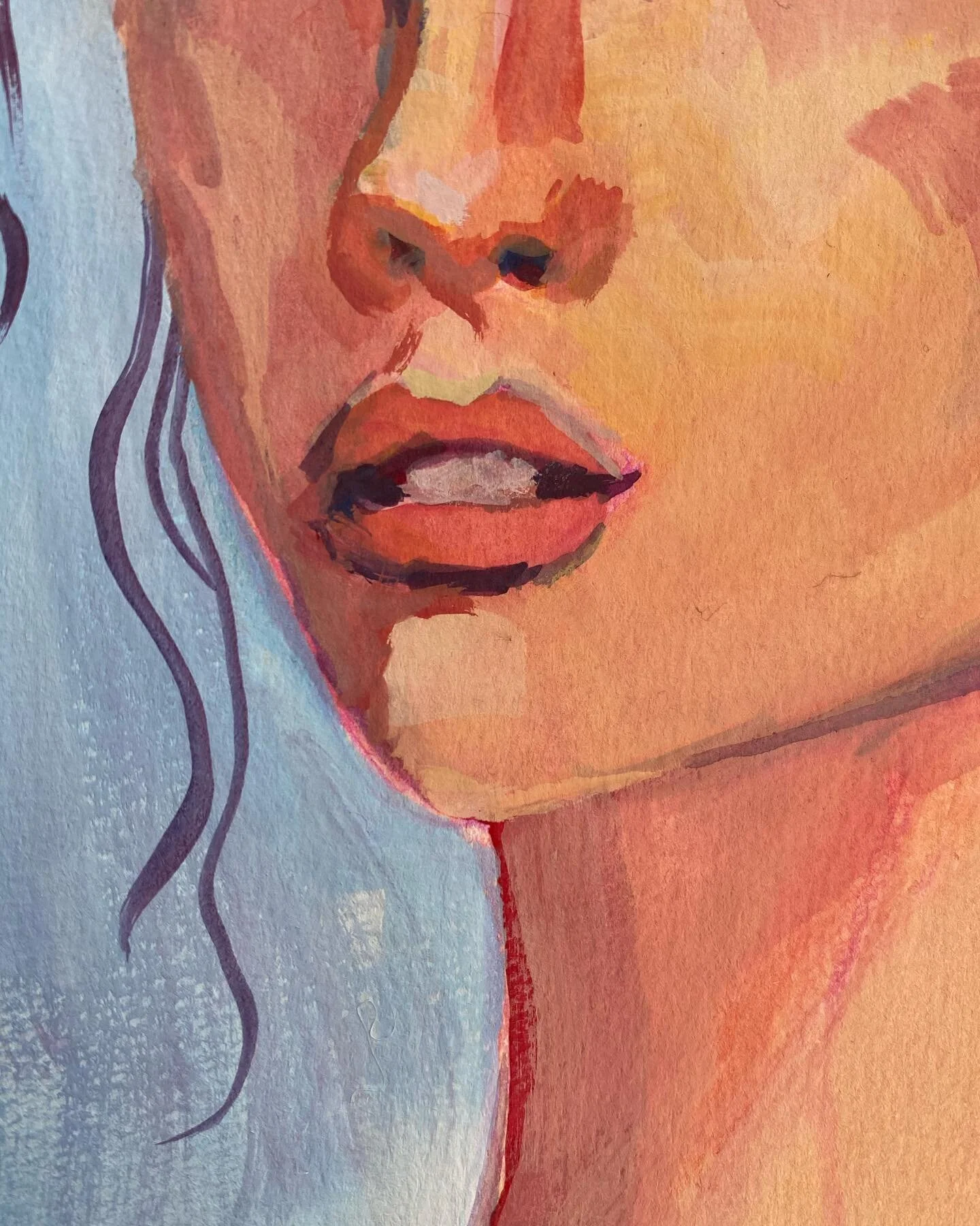 learning 

first portrait with gouache paint
