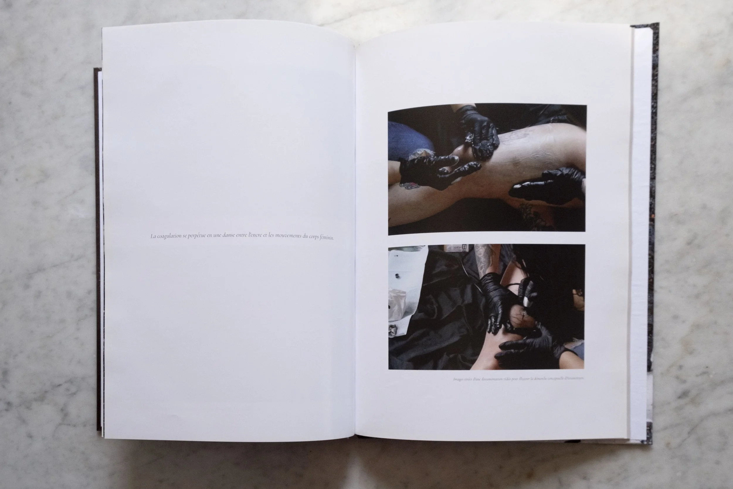 I tattoo from above; I feel the trembling of the leg, the texture of the skin, the pain, the breath shifting. In that moment, the present transforms into a kind of capsule suspended between suffering and release. 