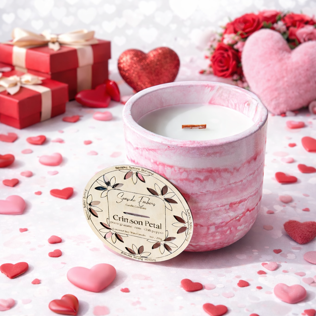 Crimson Petal - Limited Harbor Stone Coconut Soy Wax Candle
