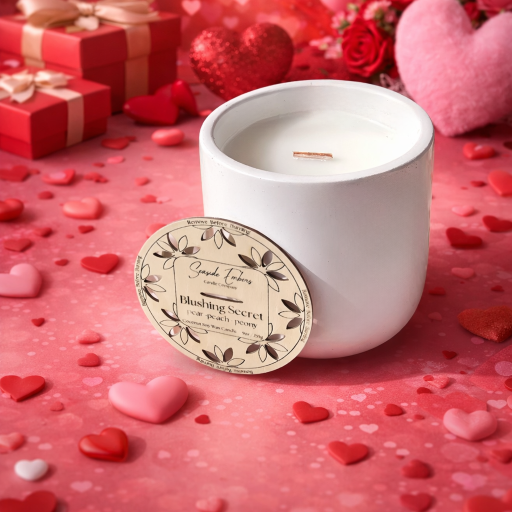 Blushing Secret - Limited Harbor Stone Coconut Soy Wax Candle