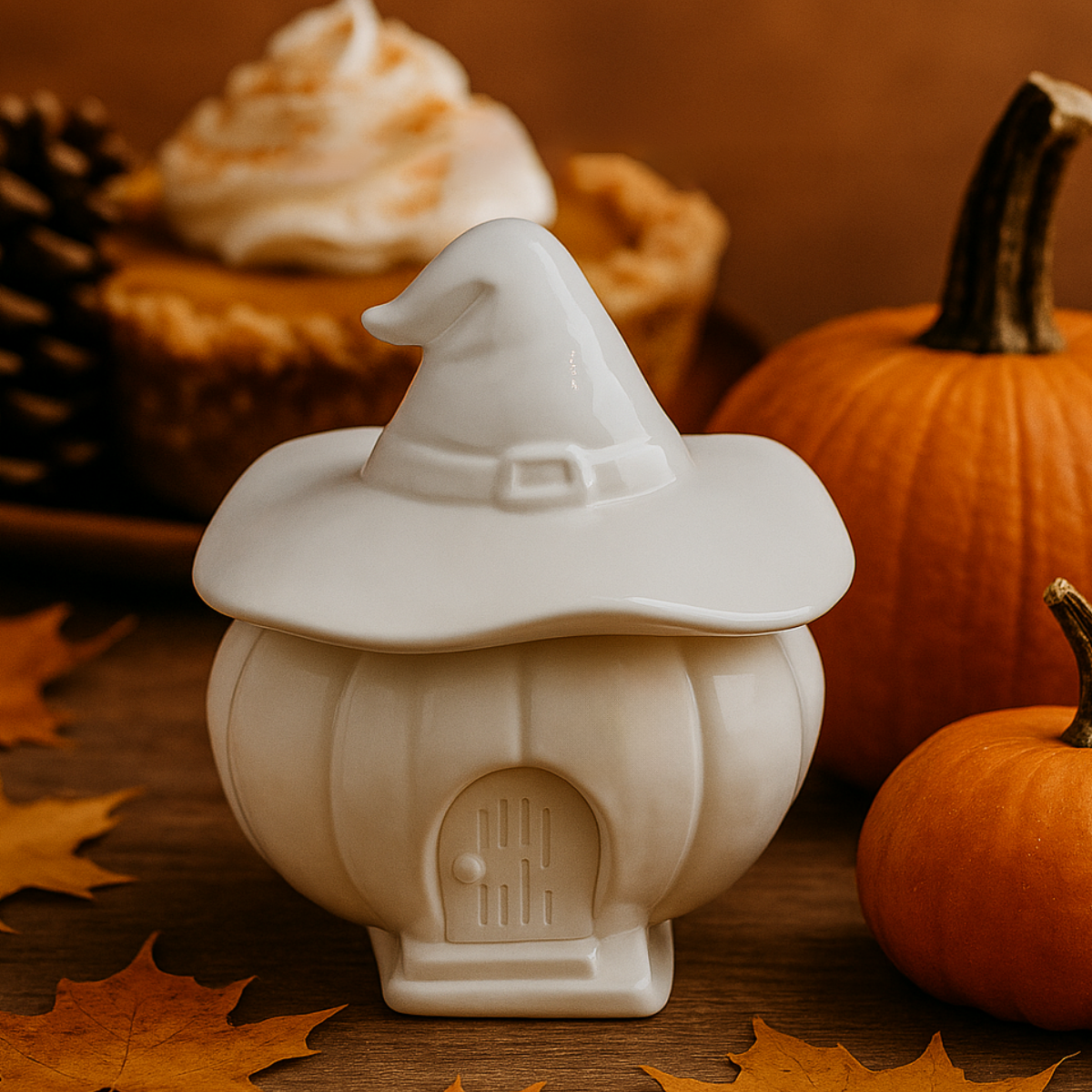 Pumpkin Witch House Candle - Harvest Harbor Stone Coconut Soy Wax Candle