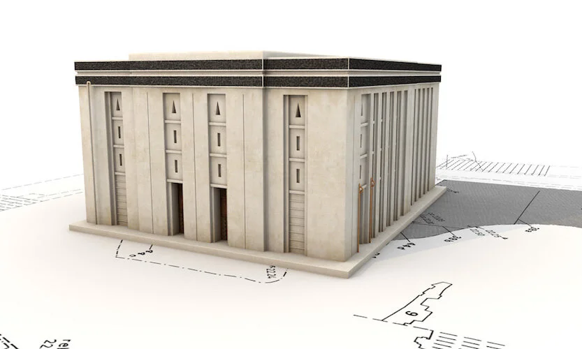 Digital reconstruction of the two-story version of the White Temple, Uruk © artefacts-berlin.de