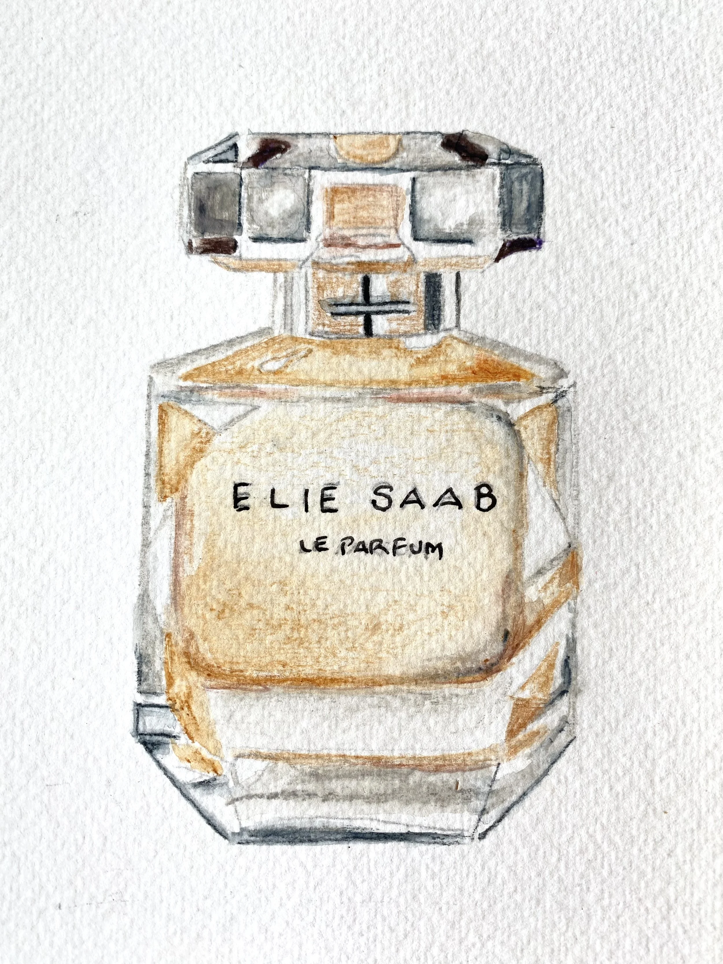 Watercolour perfume bottle