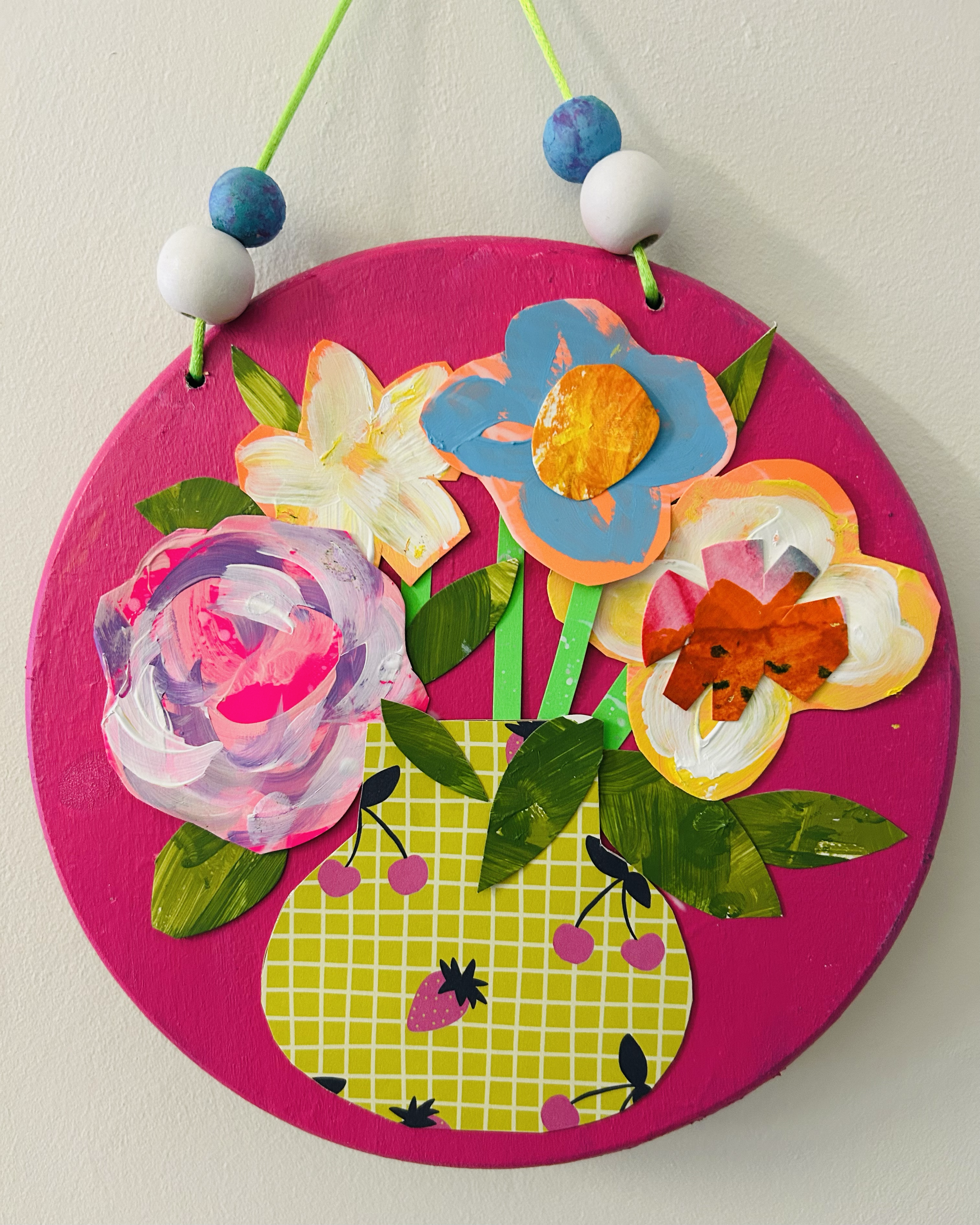 Collage Flower Wall Hanging