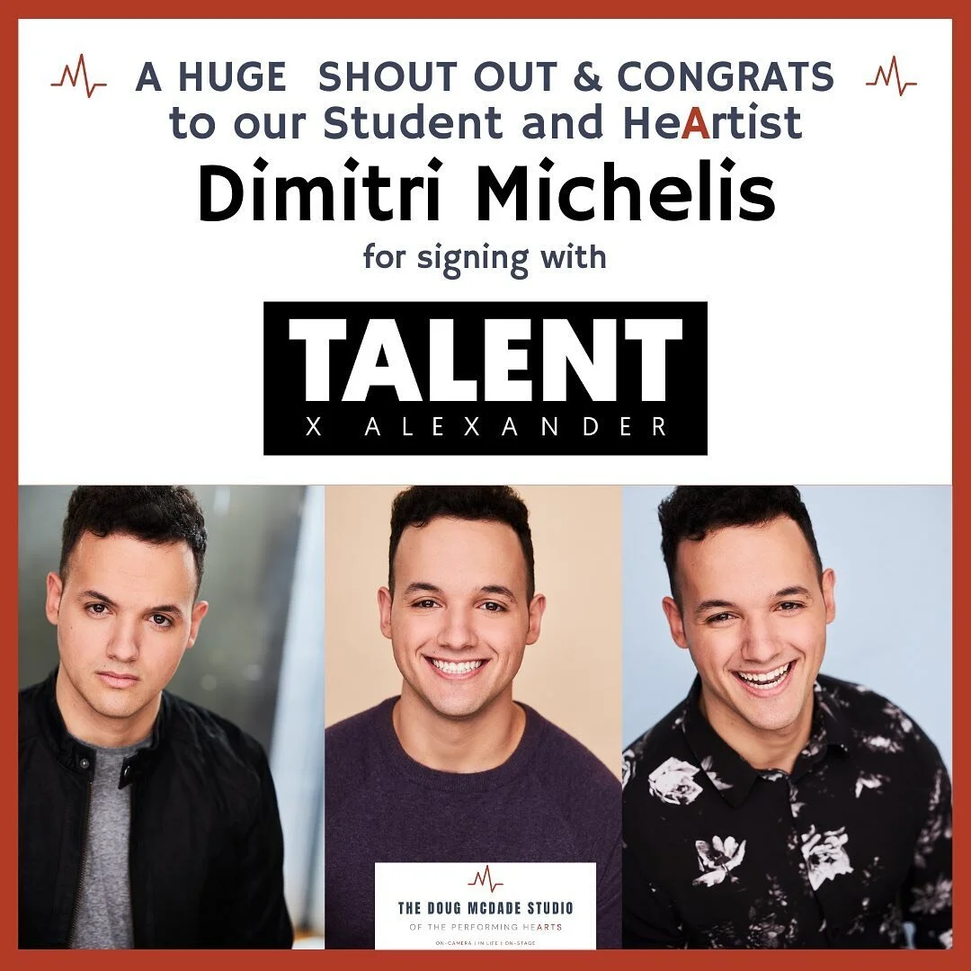 We&rsquo;re excited to see where this new partnership takes you @dimitri.michelis 🎉🎉 Congratulations!

#heartist #dougmcdadestudio #chicagoactor #actorslife #talentagent #booked
