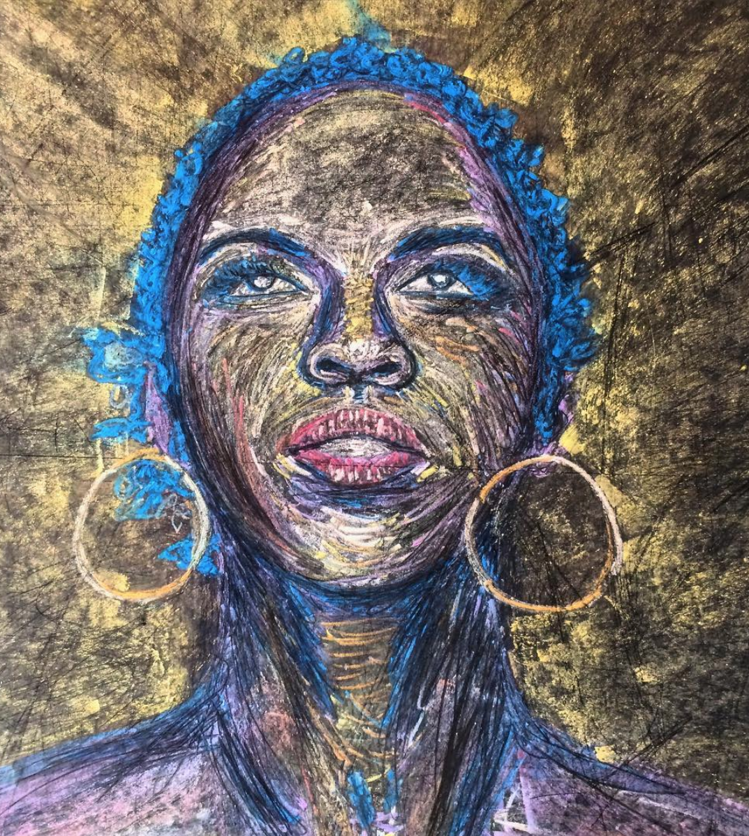 ms. lauryn hill chalk portrait by daniel lipschutz