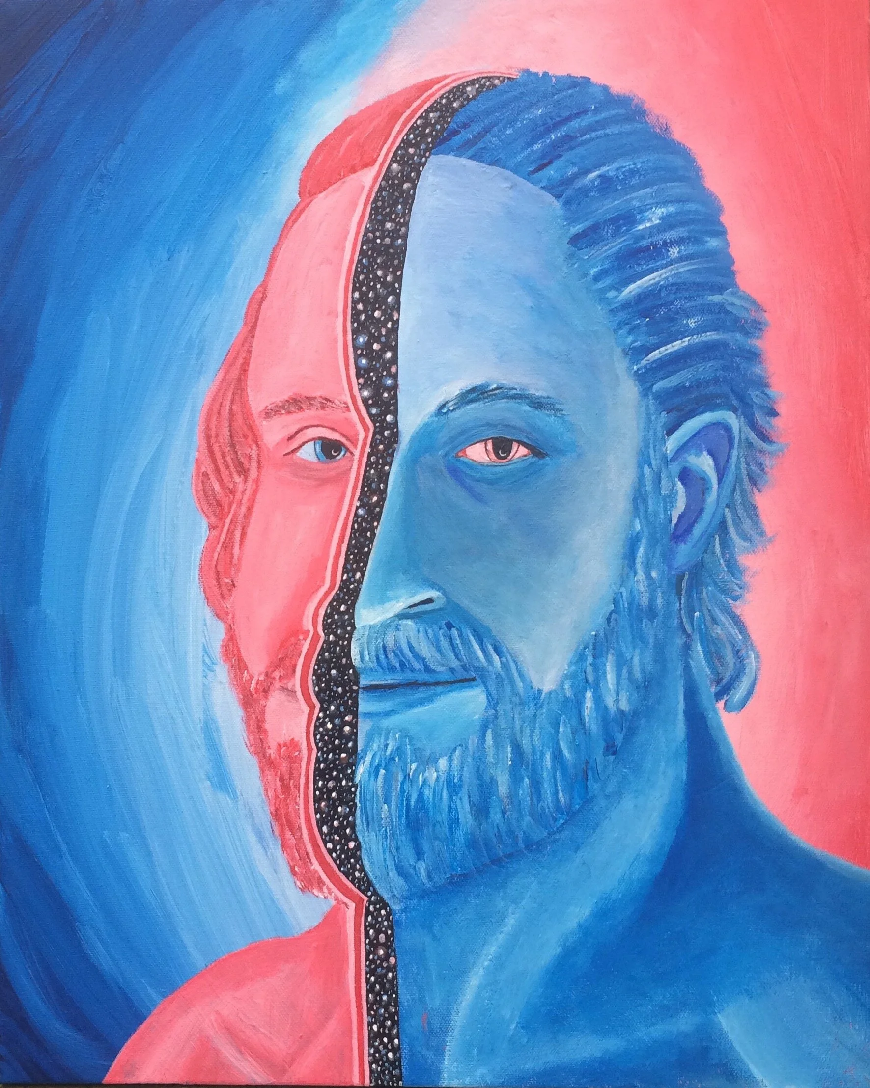 acrylic self portrait by daniel lipschutz
