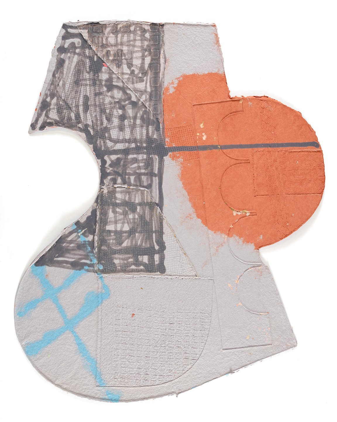 Grey Fill, embossed pigmented cotton, 27.5 x 22 x 0.5 in, 2024