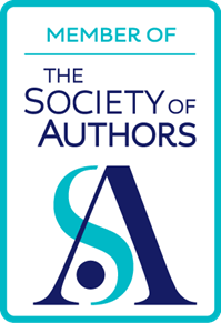Membership badge for The Society of Authors featuring the organization's logo and name.