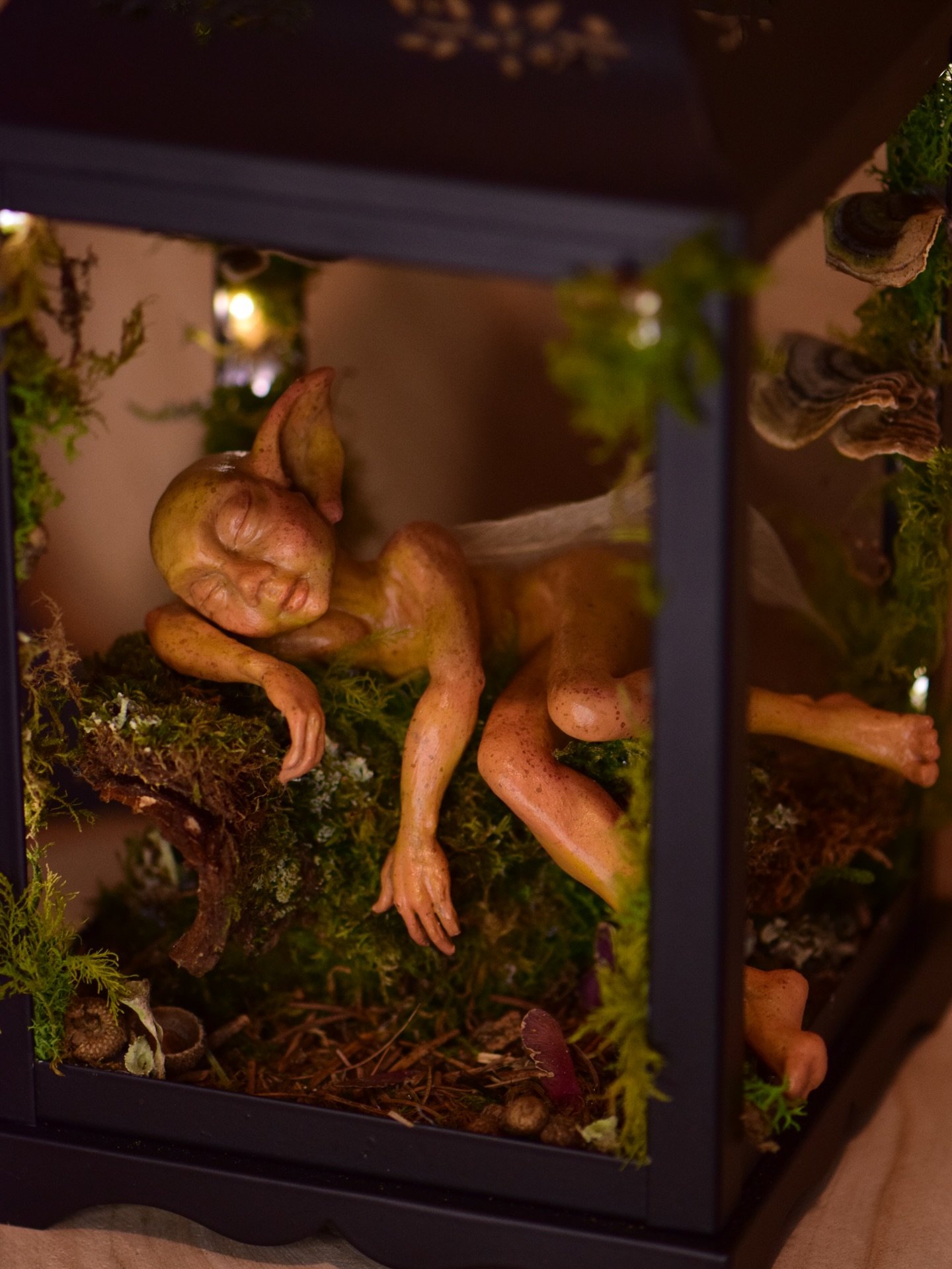 Meet Lowri, a sleepy faerie 🧚🏻 
You can meet Lowri in person, read her story book and even give her a new home at @karenkayfairy Glastonbury Faerie Market THIS SATURDAY &amp; SUNDAY 🧚🏻🖤