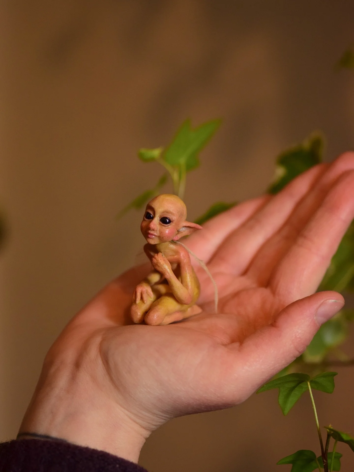 A new species of Forest Child has been discovered 
The smallest being I have ever met

#faerieart #ooakart #fantasyart #handmadecreatures #beautifulbizarre