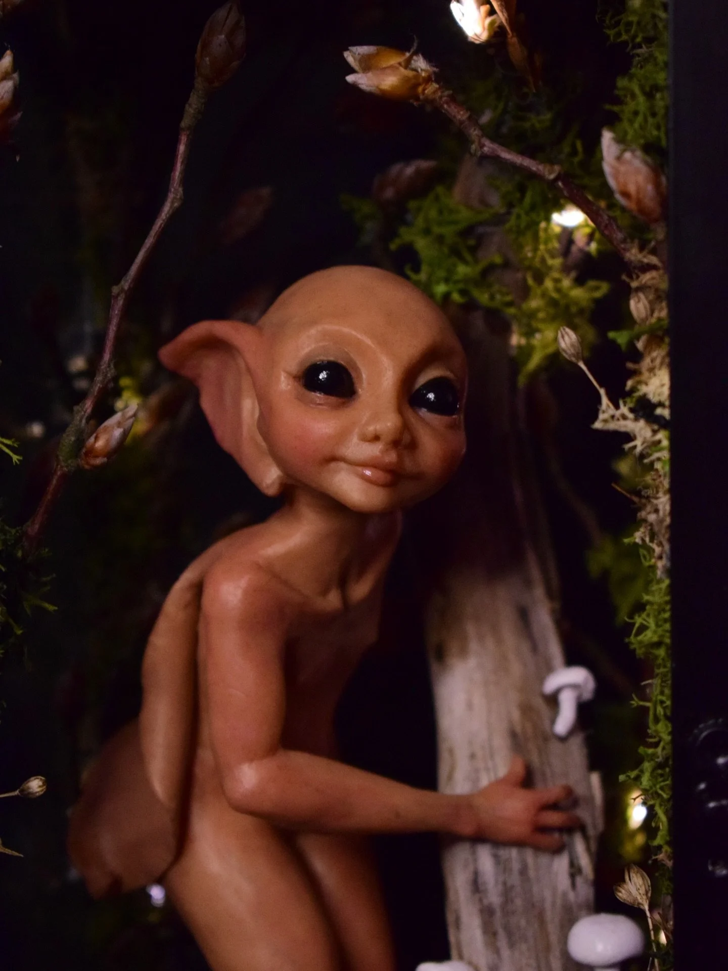 Eydra, the first ever lantern Pixie who found her home last year 🧚🏻🖤 I will be bringing loads more lantern Pixies and Faeries to @3wishesfairyfestival in August, I can&rsquo;t wait for you to meet them 🧚🏻🖤