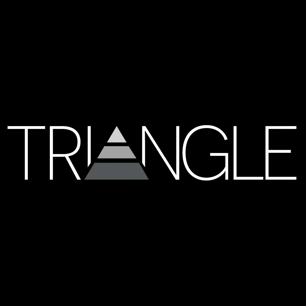 Triangle Fitness logo design featuring a minimalist triangular mark for a modern fitness and training brand
