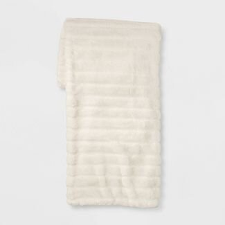 Textured Faux Fur Throw Blanket