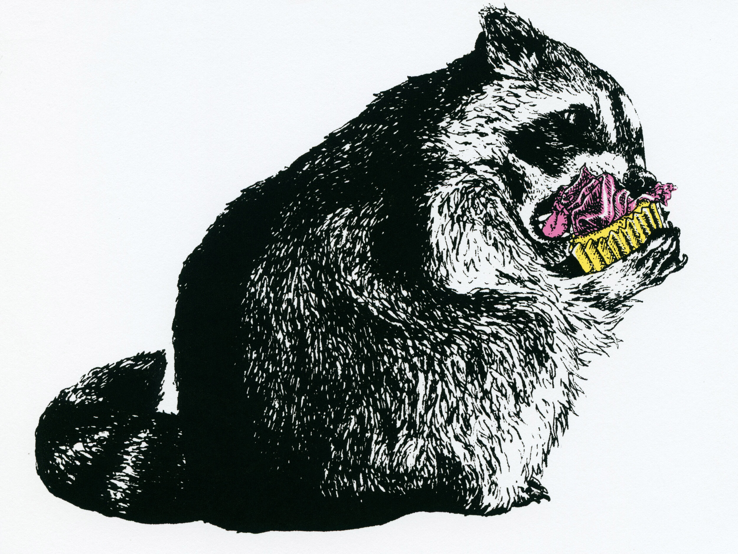 raccoon cupcake greeting card, 2021