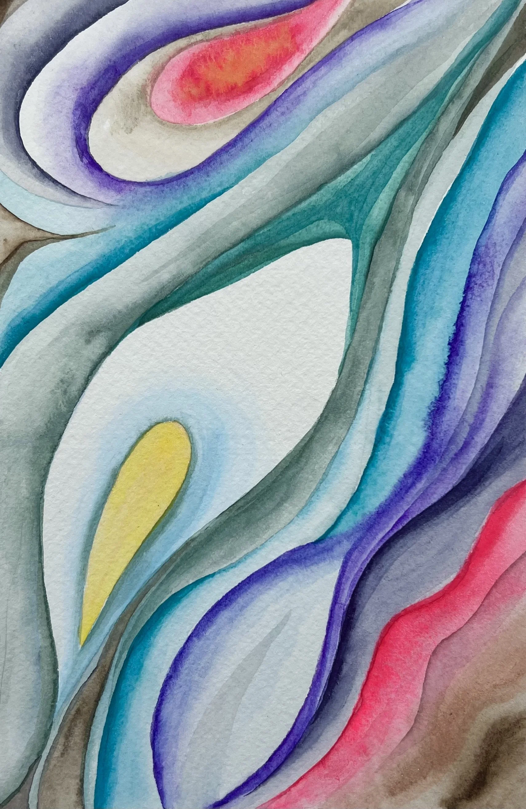 Abstract floral composition. Watercolor on paper. 2026.