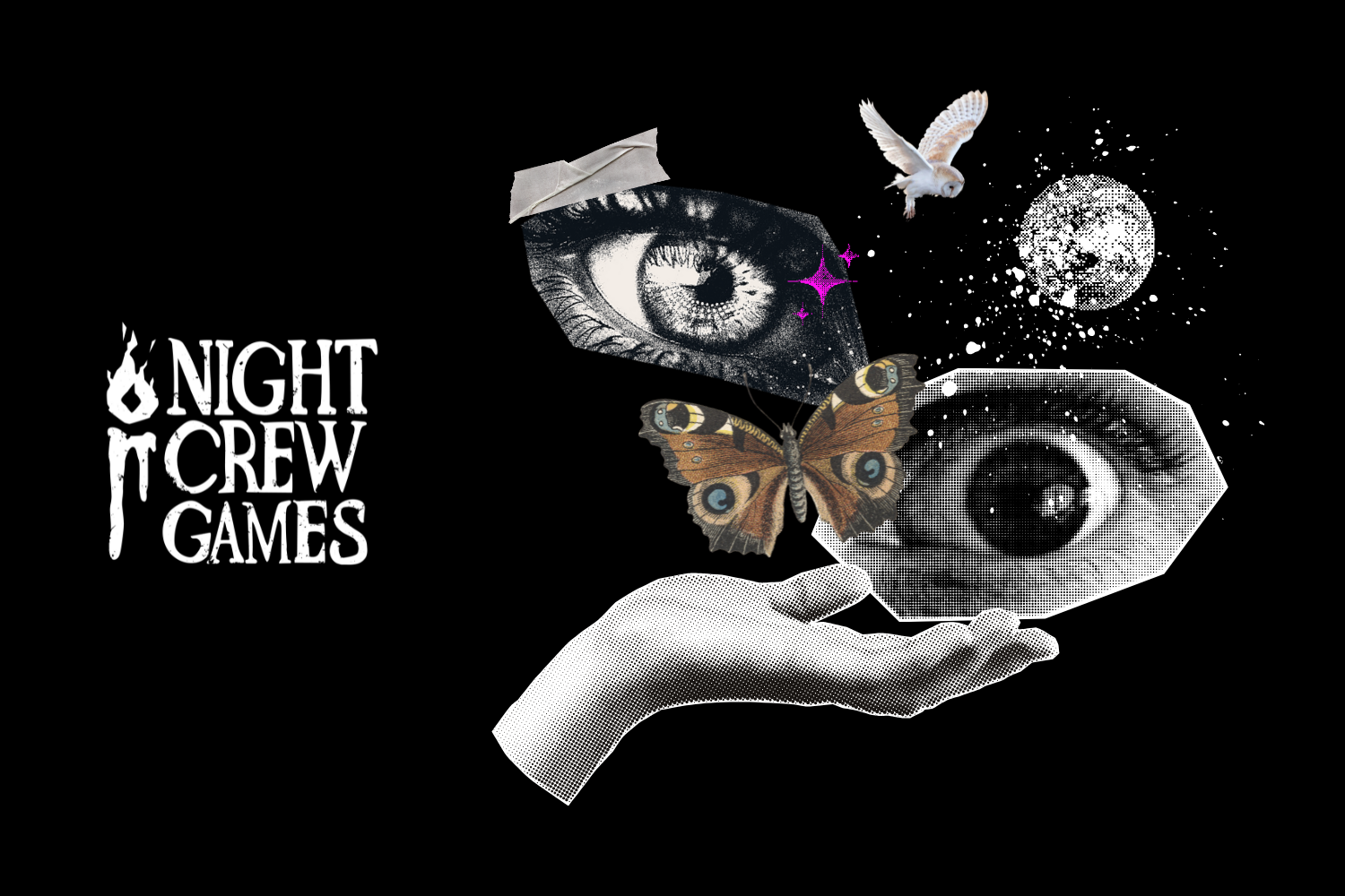 Night Crew Games:

An indie tabletop game design studio with a punk rock soul. Alongside the founder/CEO, we built the brand from the ground up, logo, identity, website, art direction, and launch, drawing from the raw, DIY energy of vintage punk flye