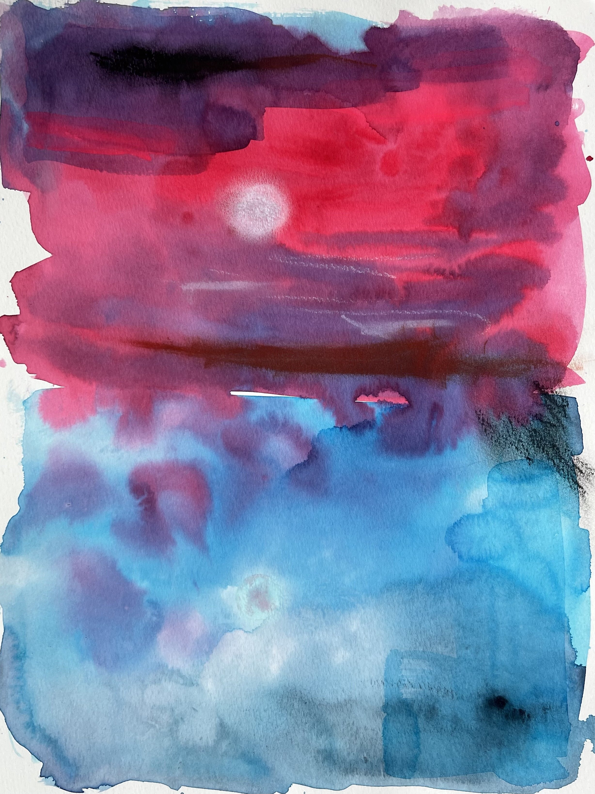 Mixed media on paper, 12 x 16"