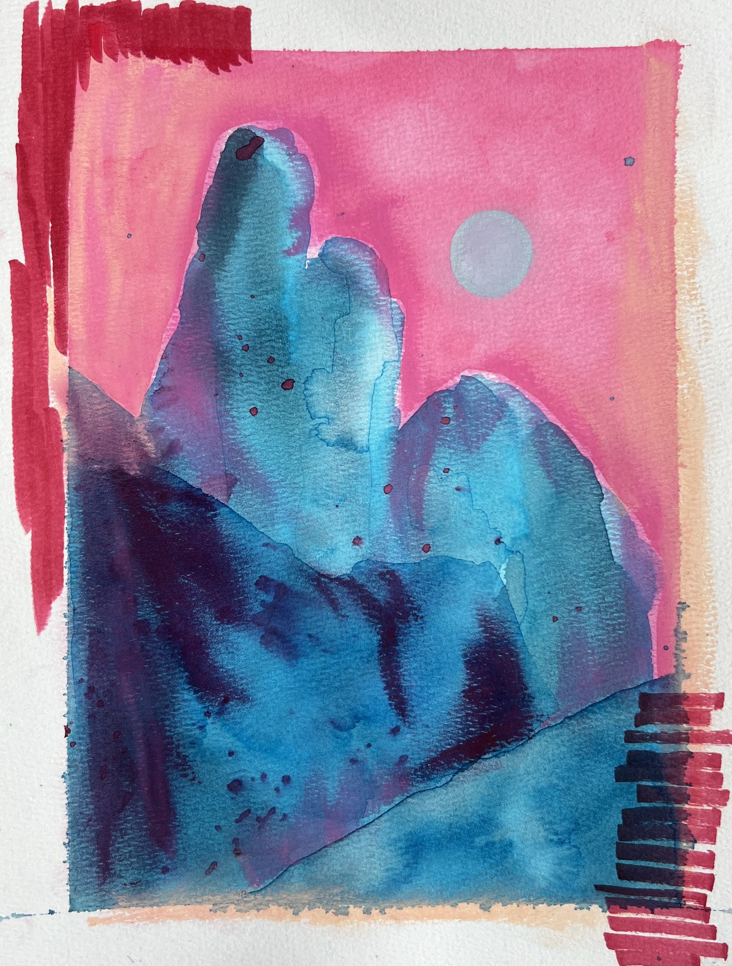 Watercolor on paper, 9 x 12"