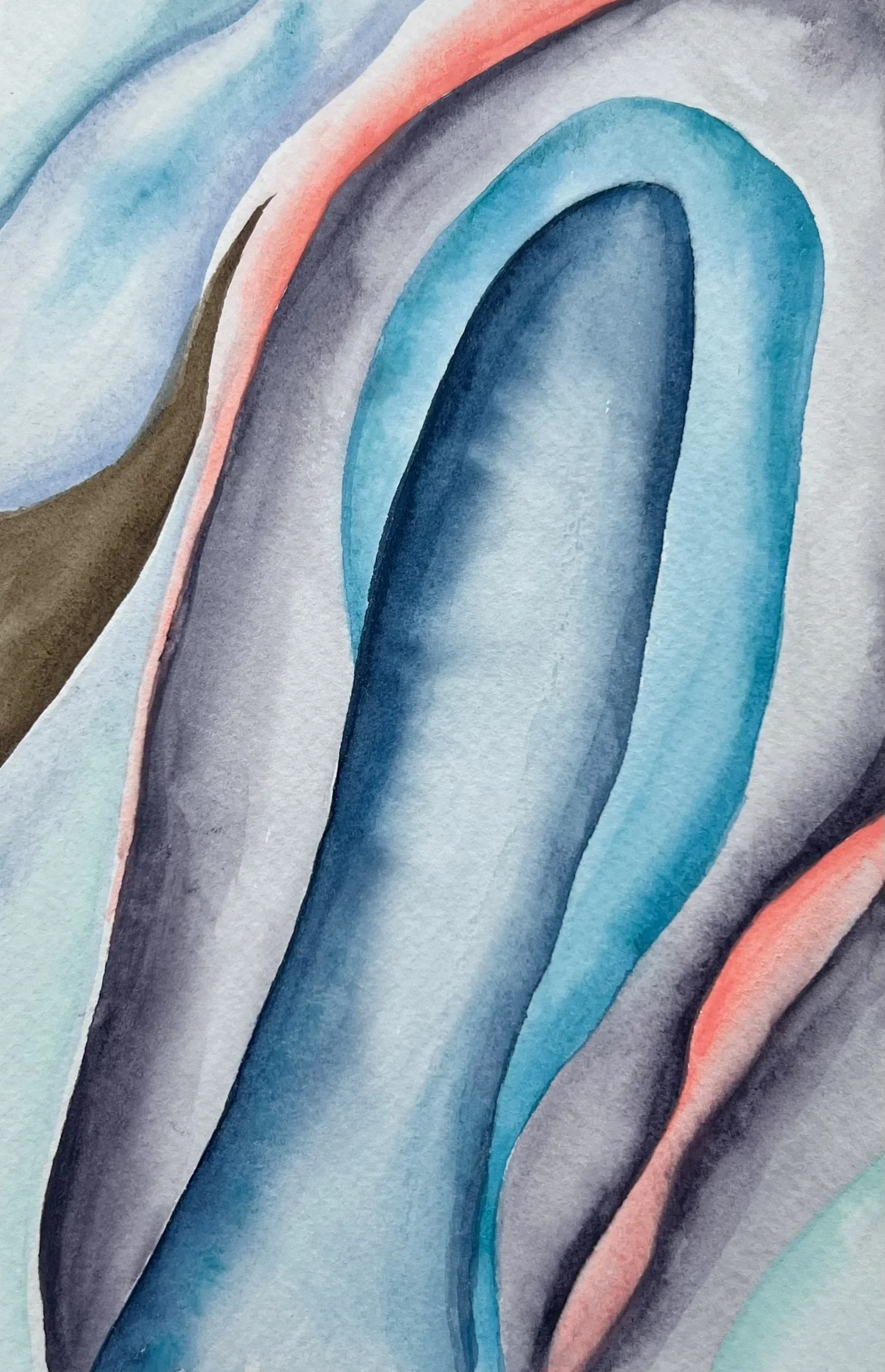 Abstract nature composition. Watercolor on paper. 2026