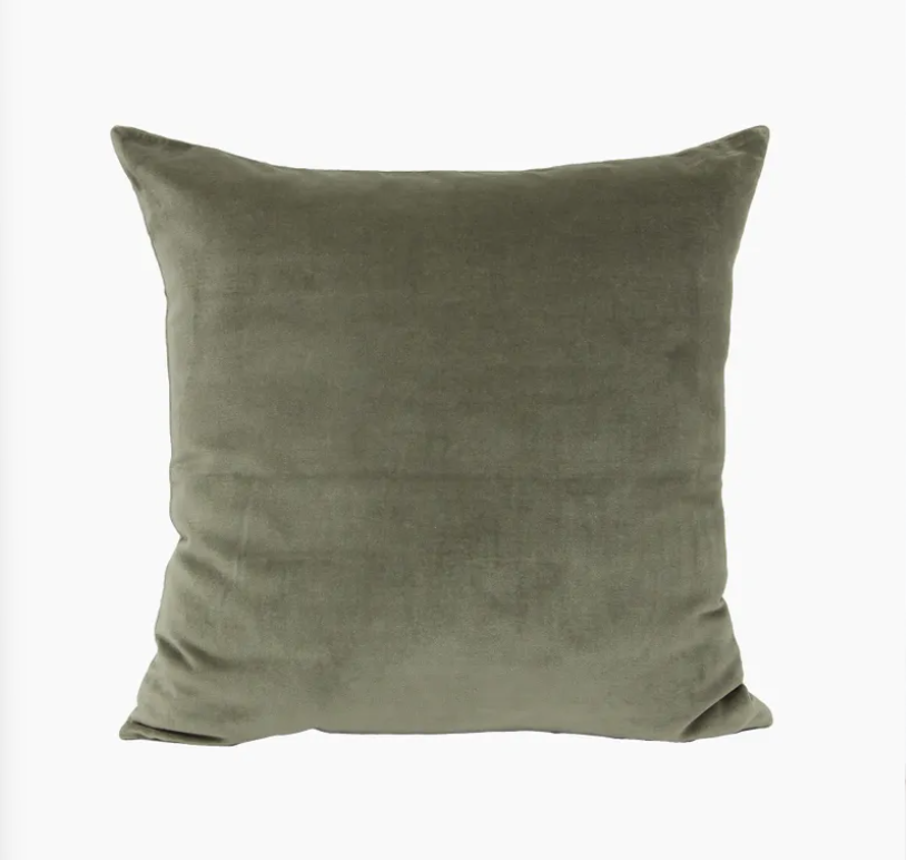 Light Olive Velvet Cushion Cover