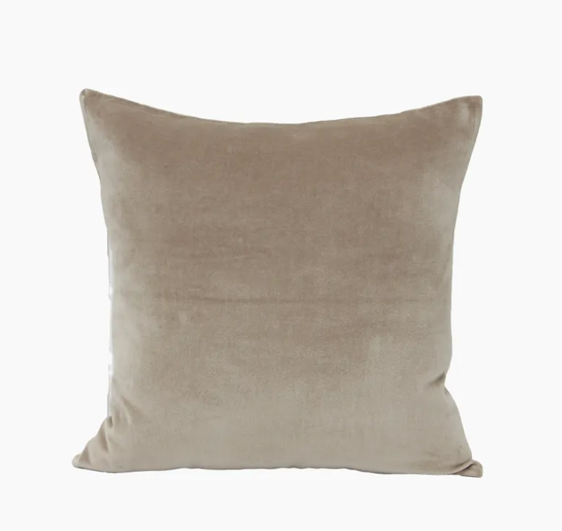 Beige Velvet Cushion Cover