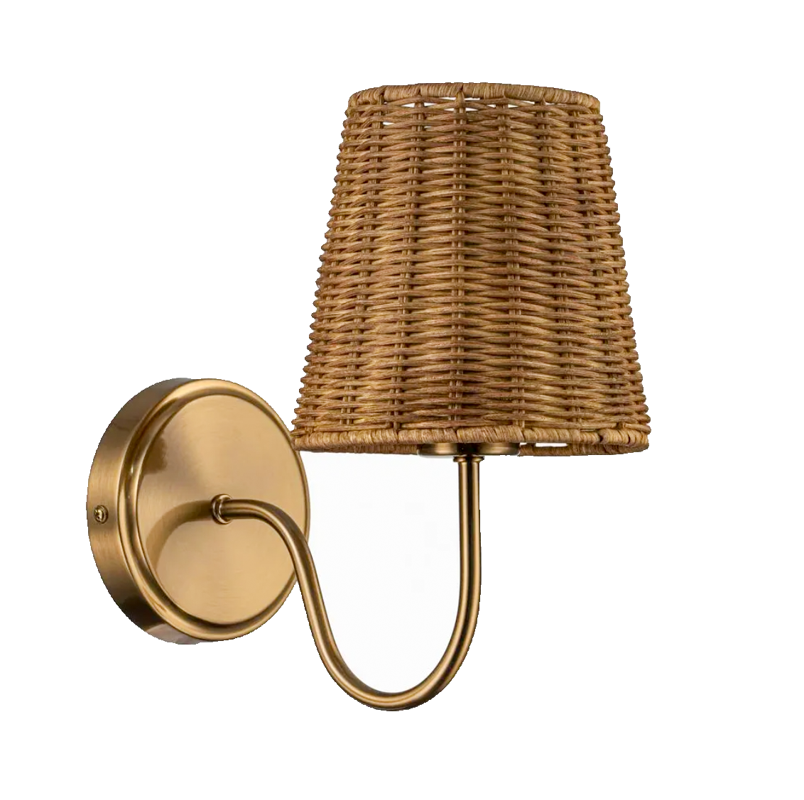 Athens Rattan Wall Light in Antique Brass