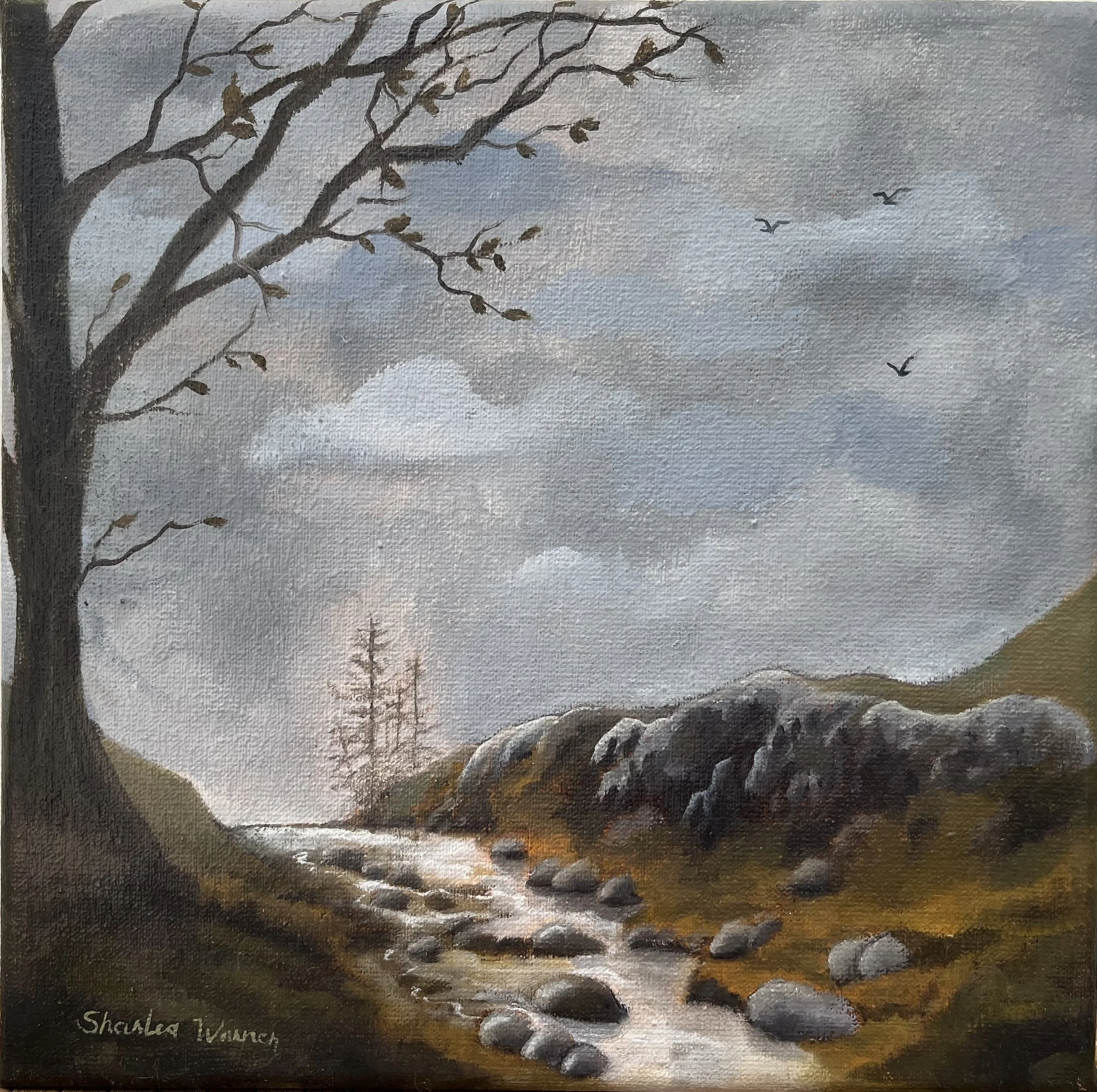 Fall River - 20 x 20 x 4 cm (3D canvas) - Oil on canvas - $180