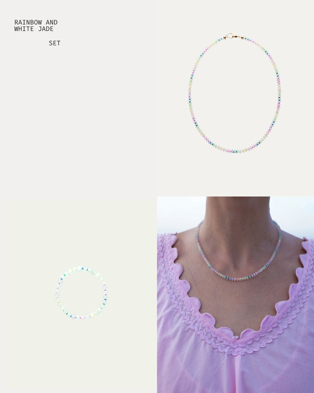 Rainbow and White Jade Set