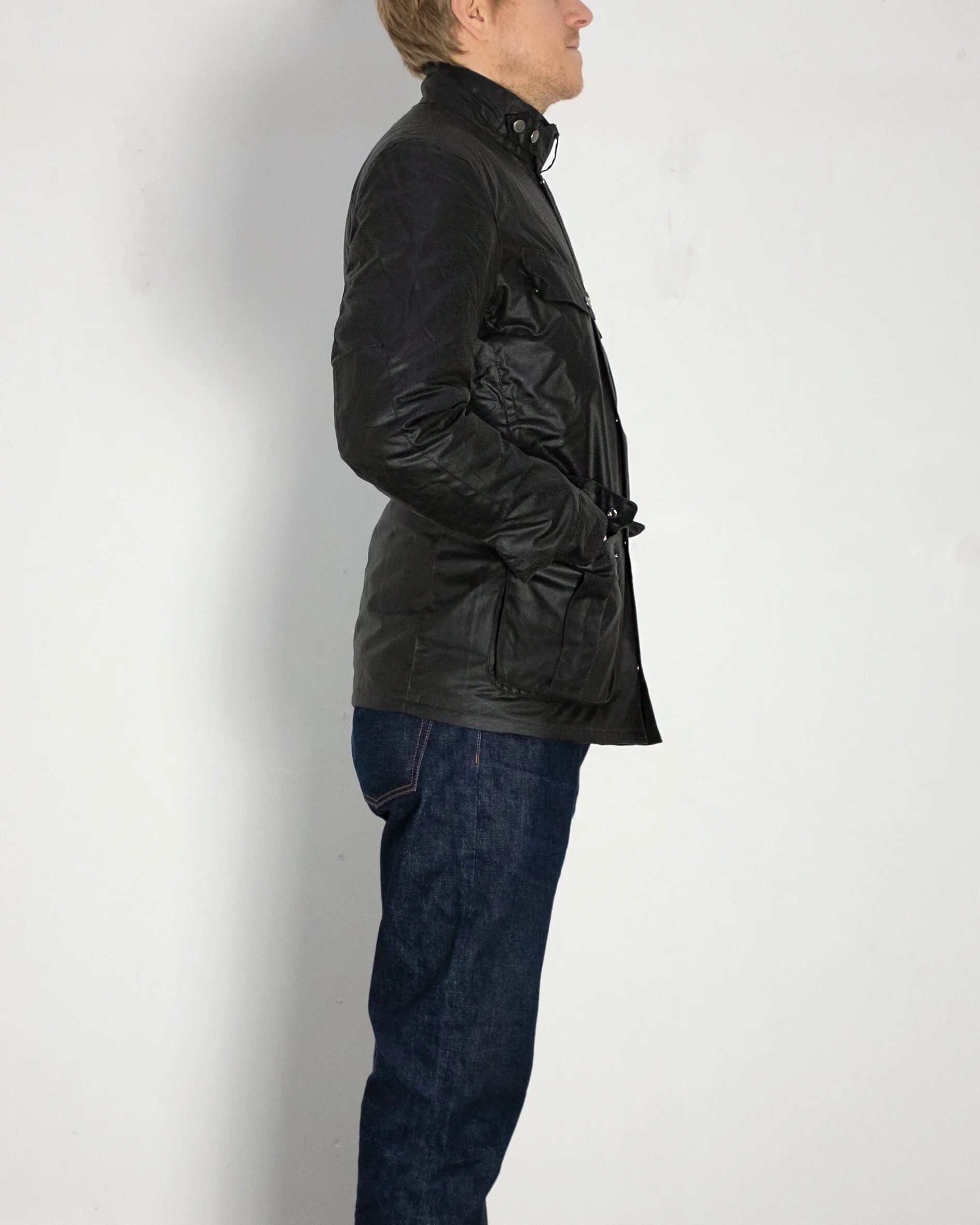 barbour slim fit wax jacket