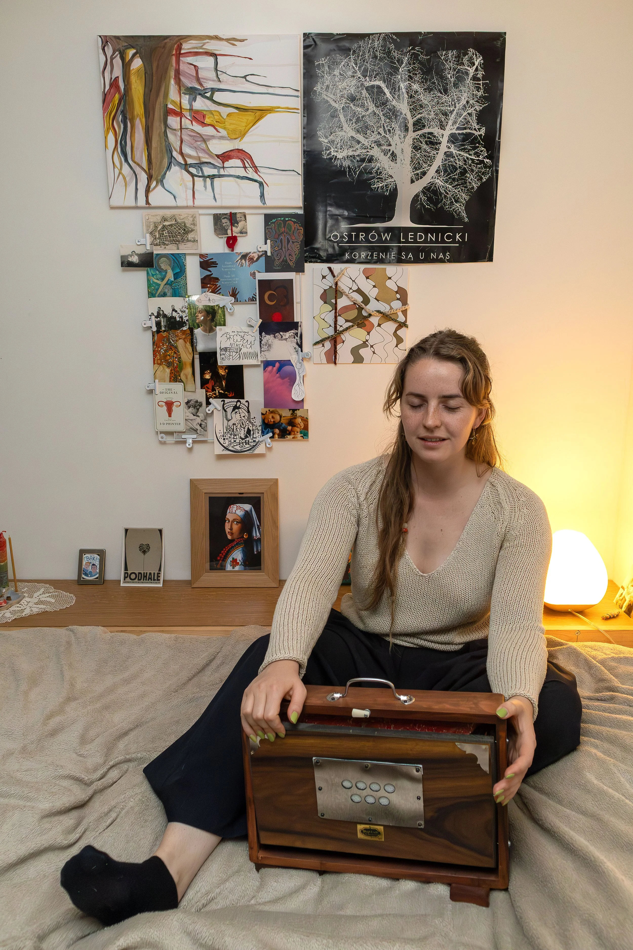 Playing and harmonizing the shruti box