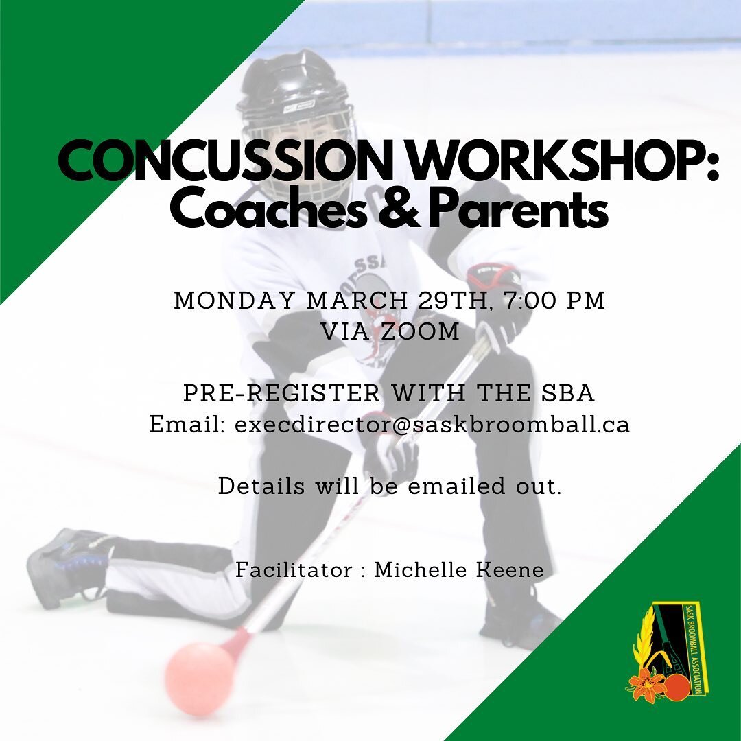 Coach&rsquo;s and Parents! Concussion workshop! Check it out. Just have to pre register with the SBA! #concussionrecovery #concussionawareness #concussionmanagement