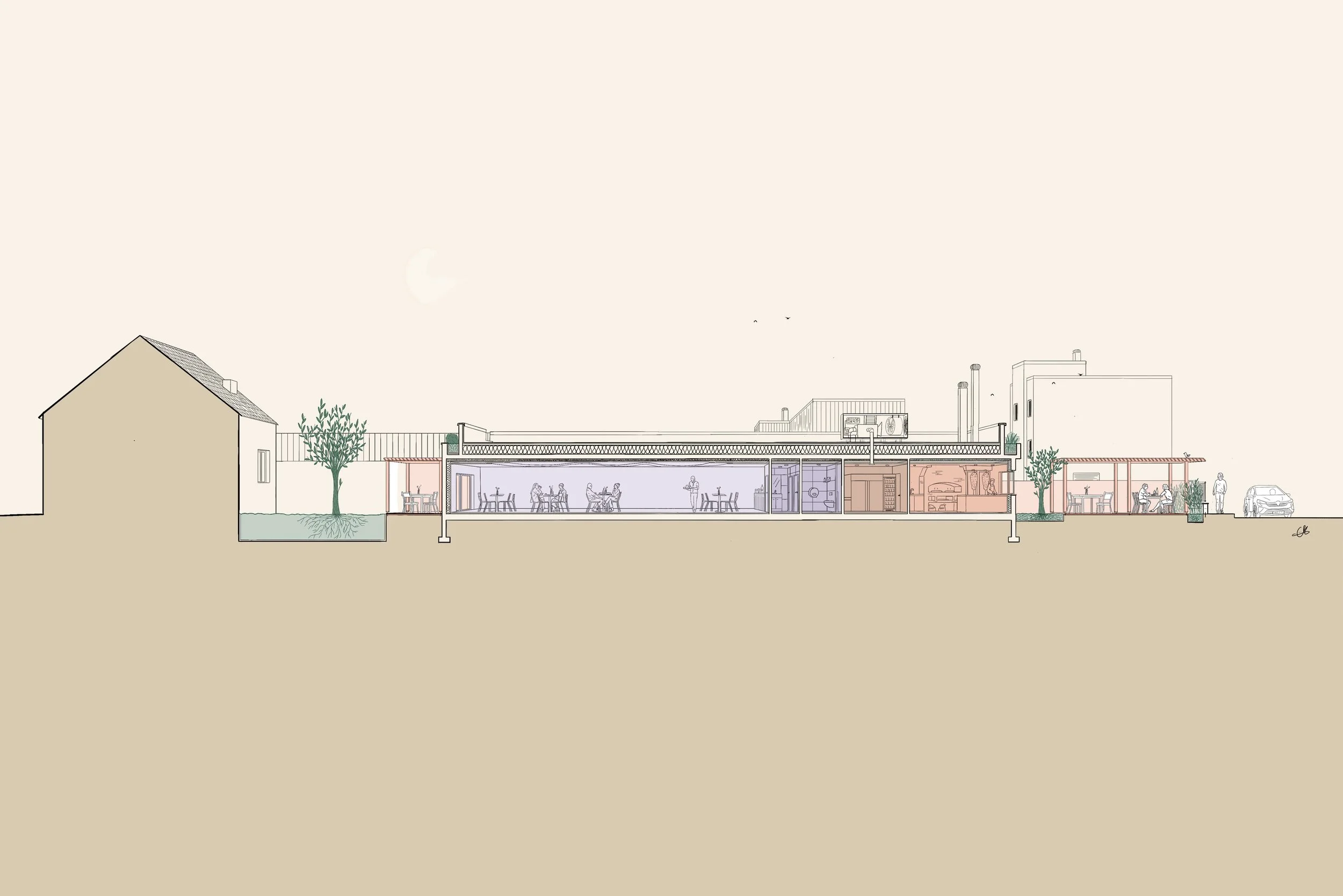 RENODE HAKO Plaine des bouchers coupe perspective