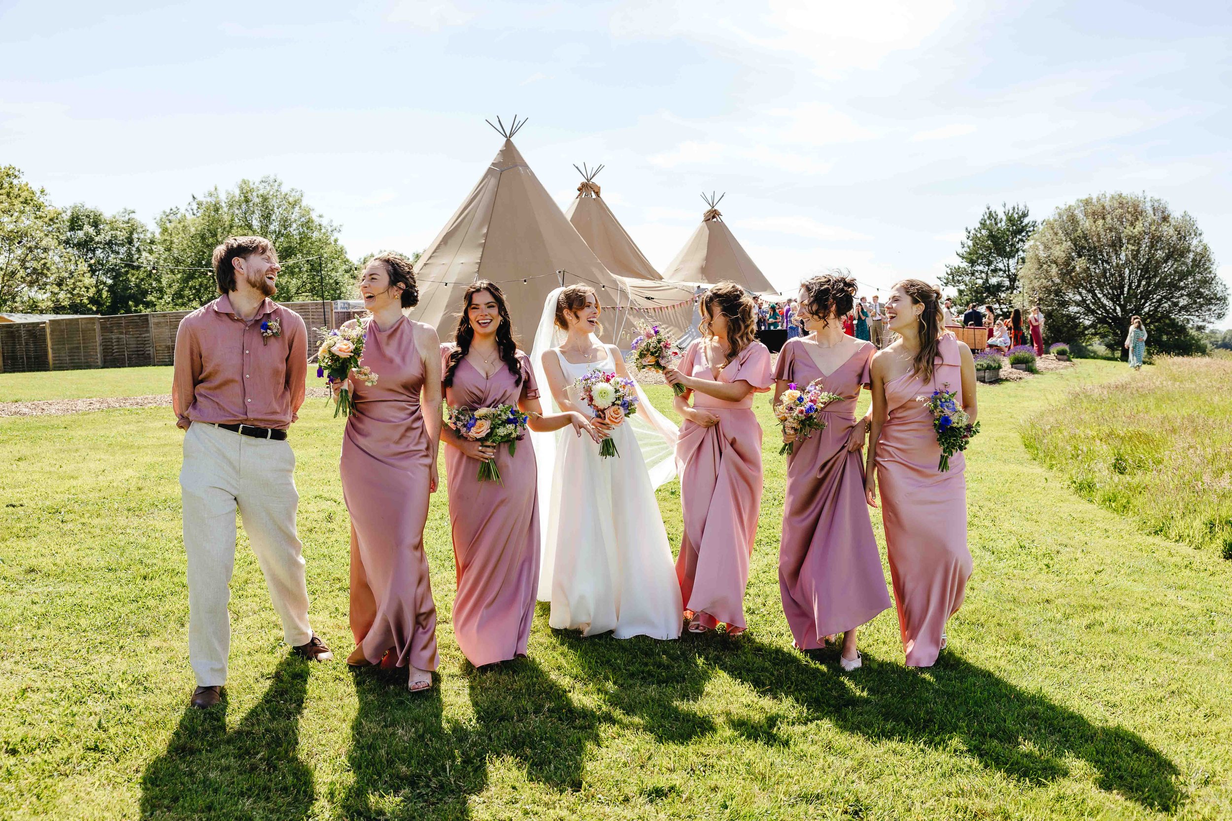 bridal party Pennard Hill Farm