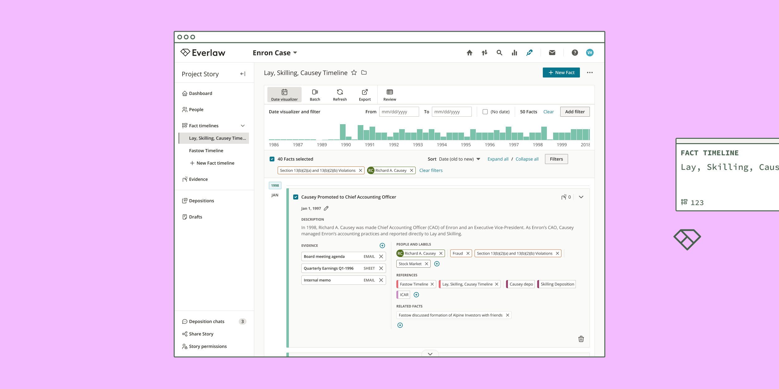 Everlaw-Fact-Timeline-Page