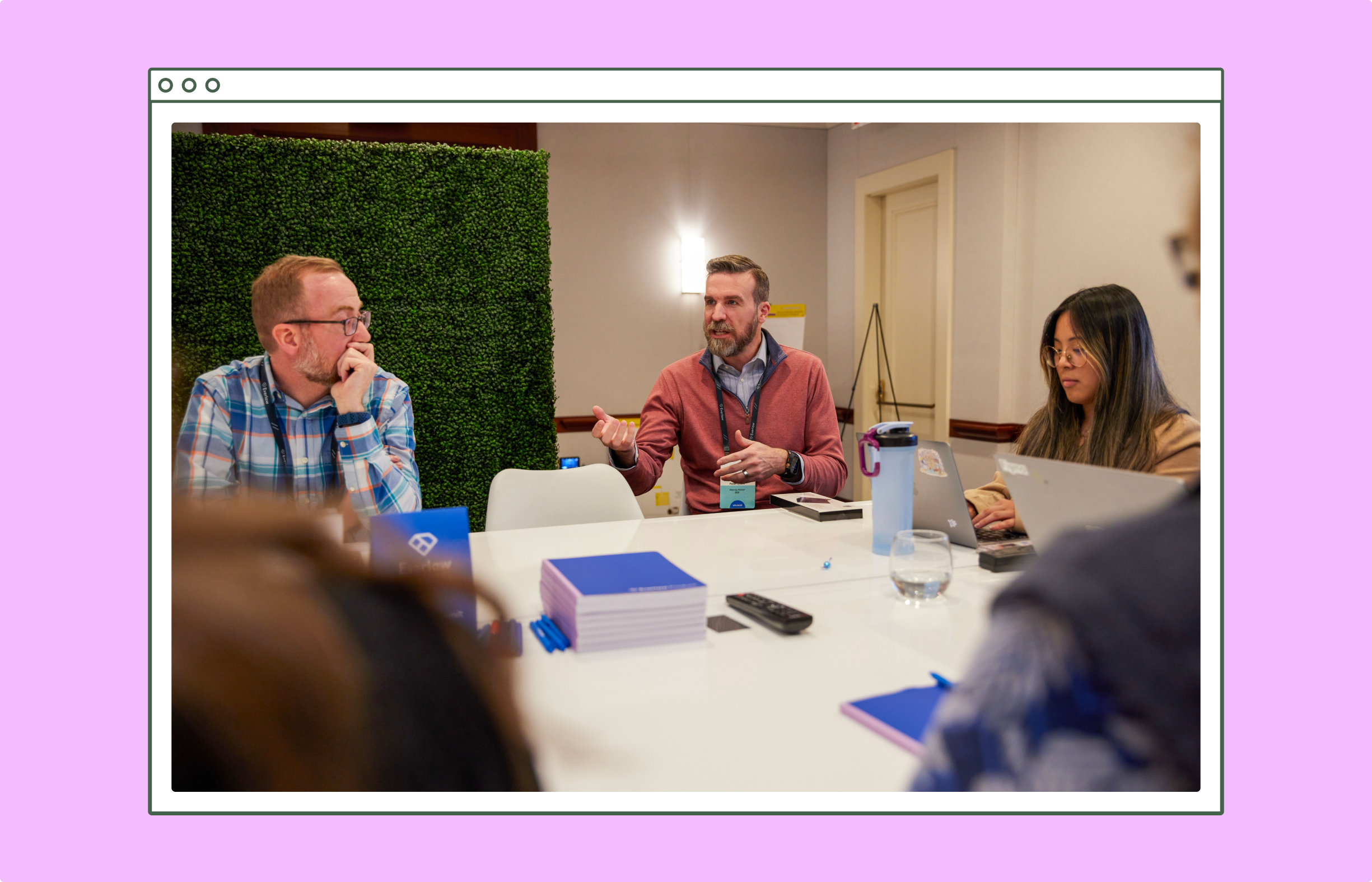 photo of users talking about the product