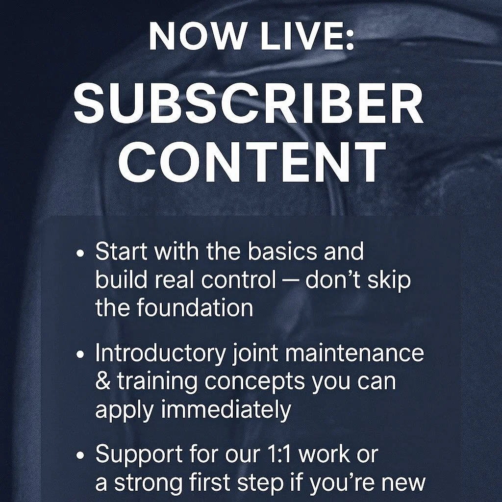 Your joints don&rsquo;t need more random mobility drills &mdash; they need clarity, intention, and a science-based starting point you can actually follow.

That&rsquo;s why I created my new Substack membership: 
💥 an educational platform built to su