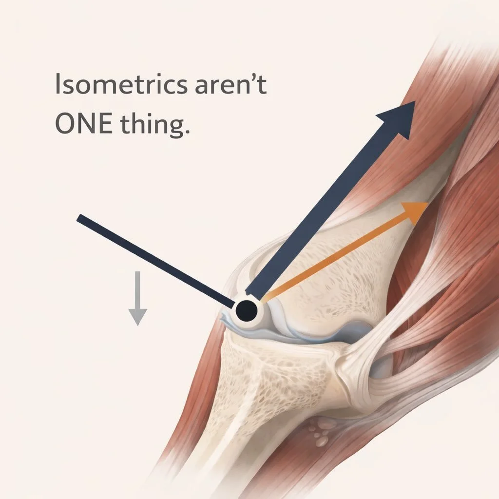 The intent, magnitude, and direction of force matter.
This distinction separates general adaptations from tissue-specific capacities.

Applied with precision, isometrics are not arbitrary.
They are a means of targeting specific training effects you&r