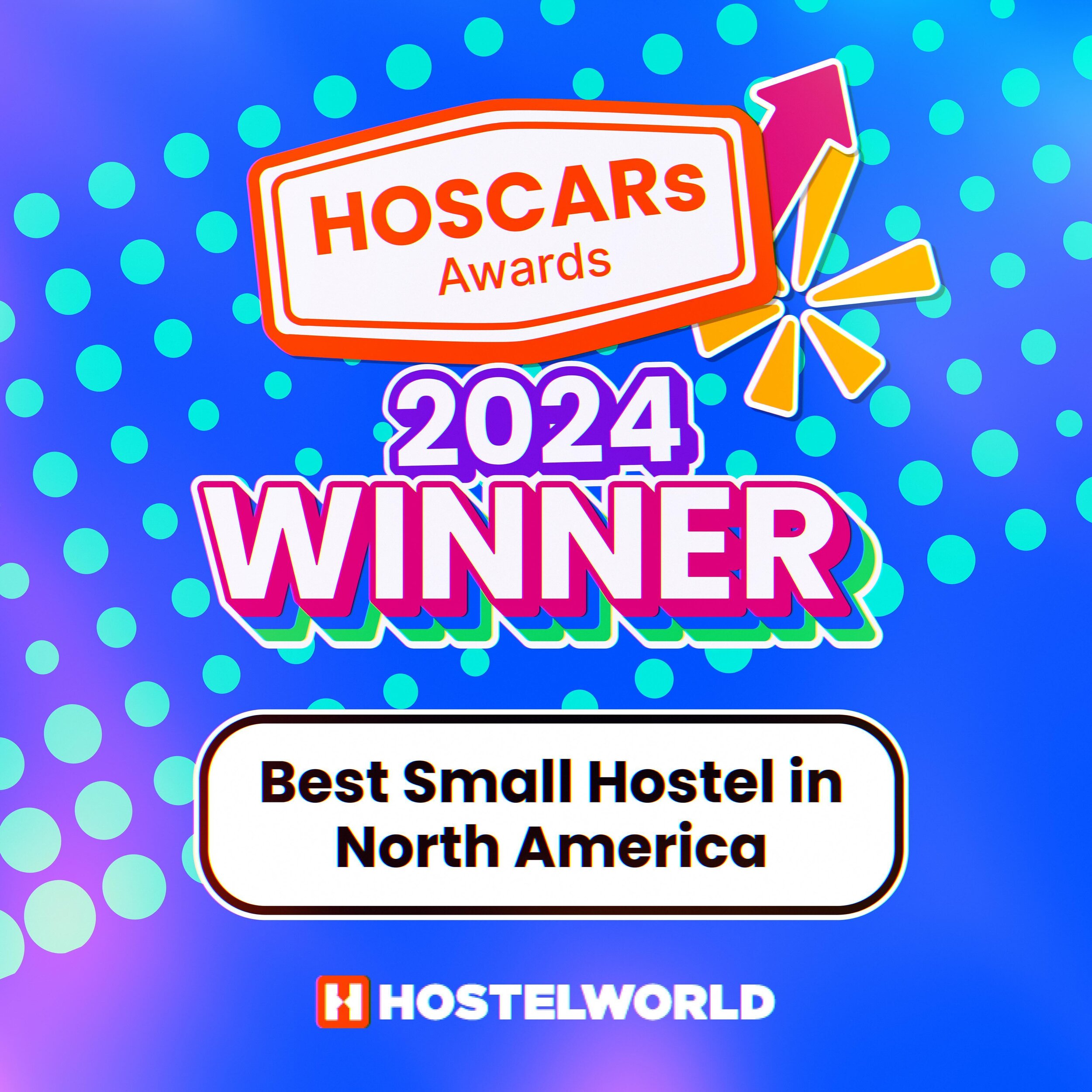 Drumroll please 🥁 Amazing news!  We have once again been blessed by our amazing guests and their fabulous reviews with Hostelworld&rsquo;s coveted HOSCARs award.  This time being named Best Small Hostel in North America.  We seriously couldn&rsquo;t