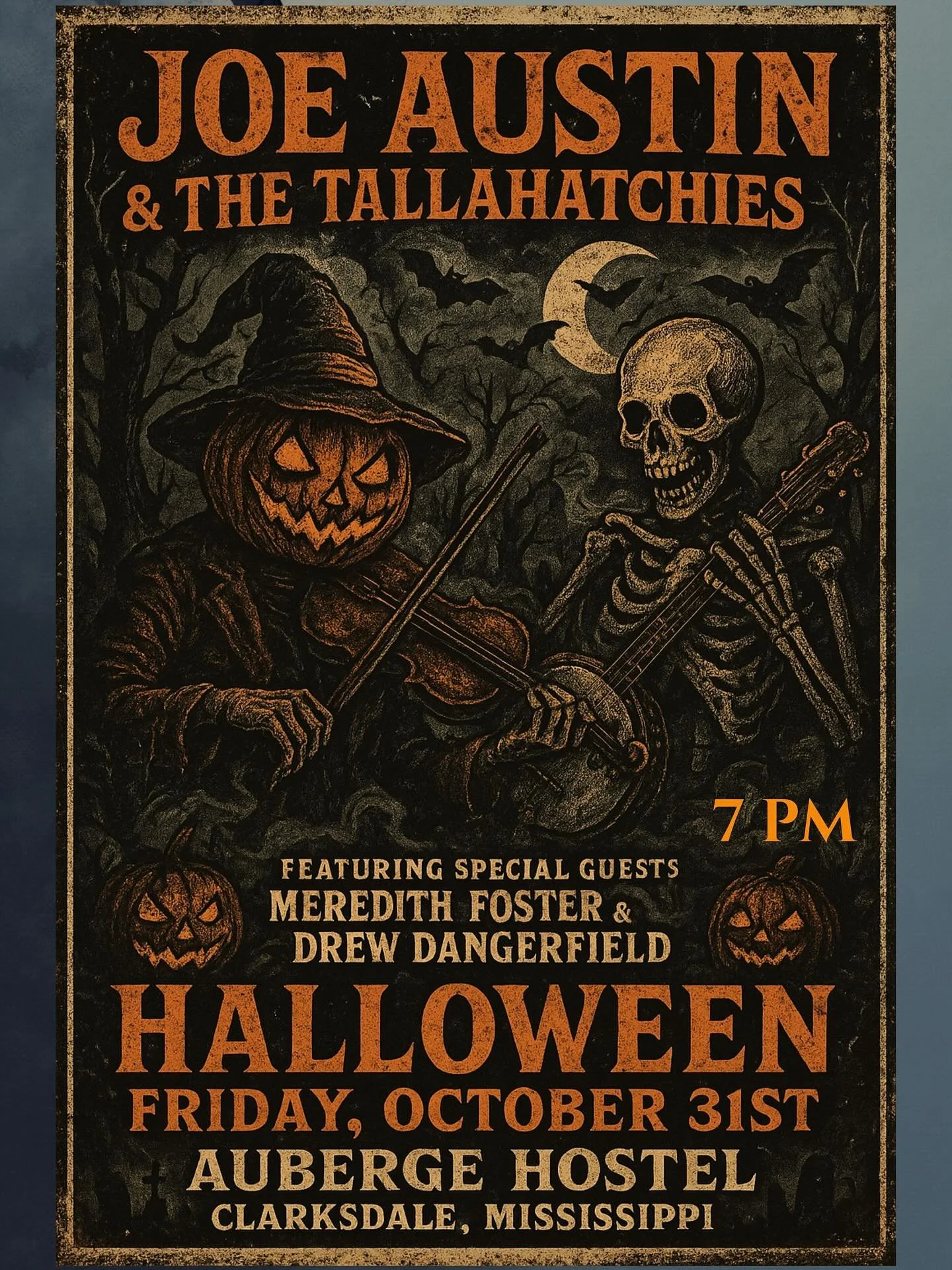 Halloween night the boys are back in town, with special guests!  #visitclarksdale #joeaustinandthetallahatchies #hostelsaremorefun