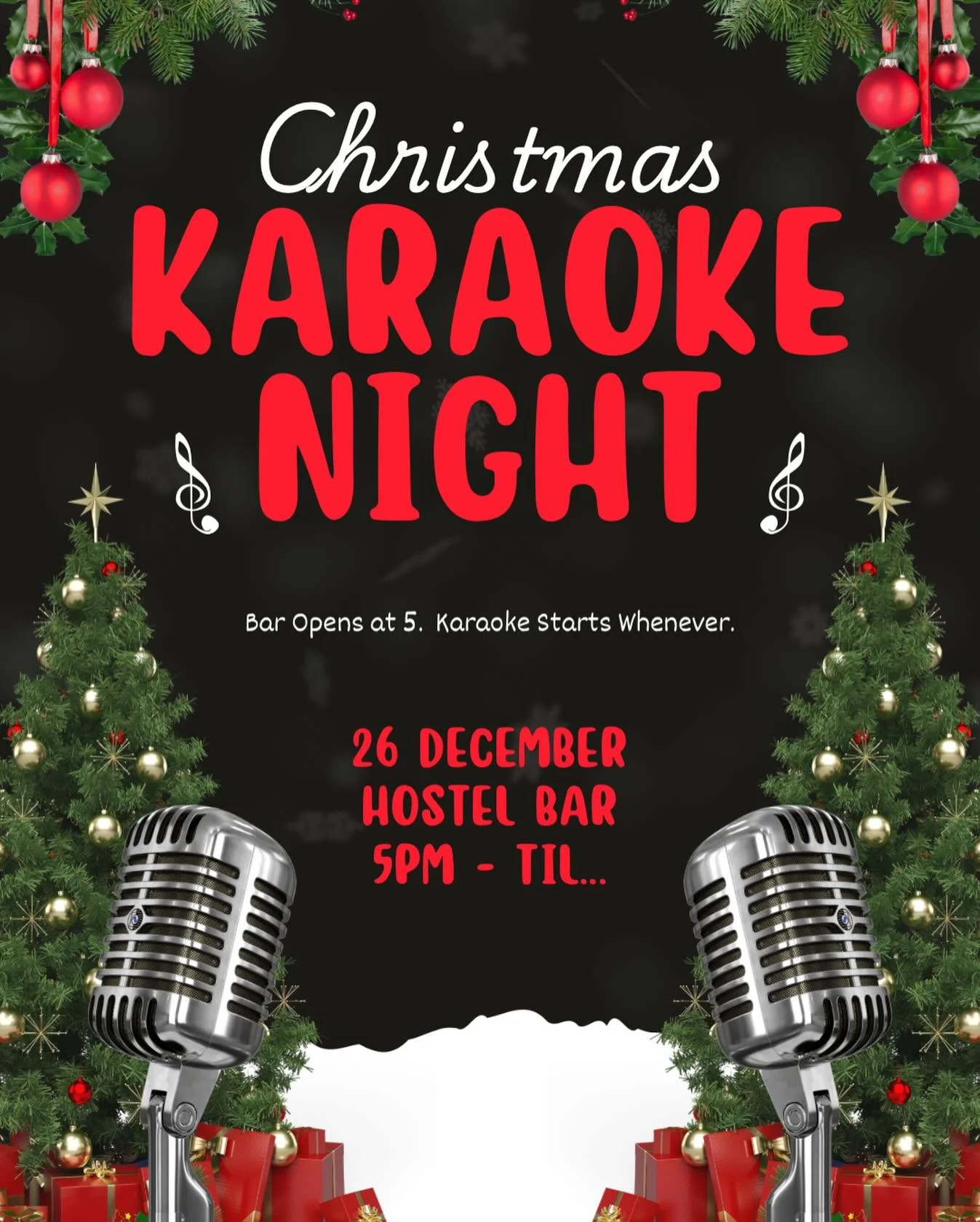 KARAOKE NIGHT 🎤🎤🎙️🎙️🎄🌲🎅 December 26. 5pm Onward. #visitclarksdale