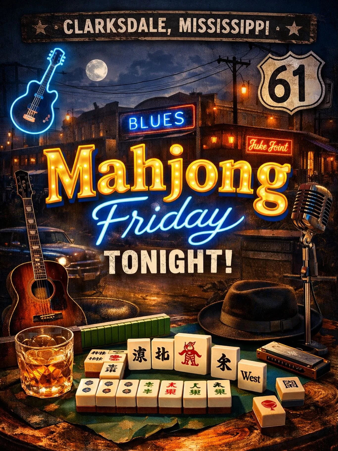 TONIGHT! Feb 20.  Bar opens at 5. #visitclarksdale