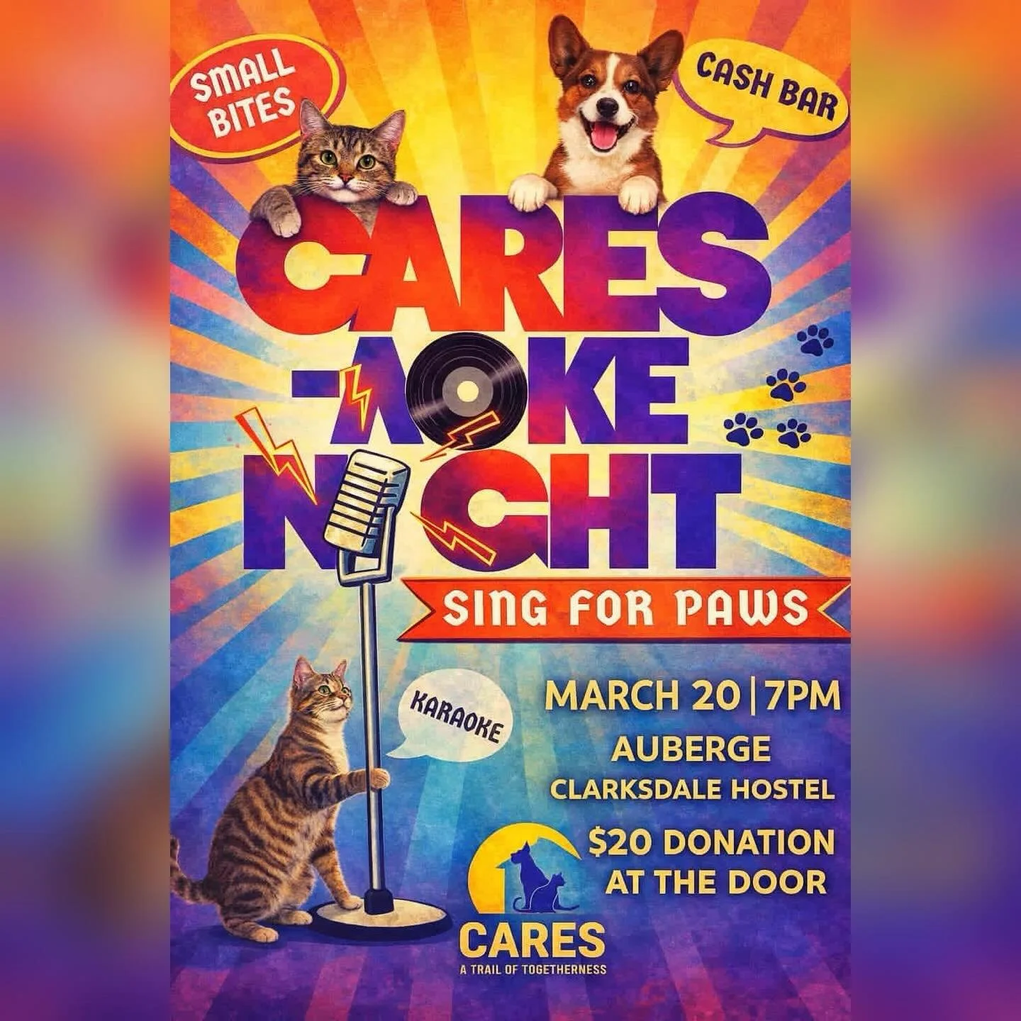 Everyone loves our Karaoke, now let&rsquo;s combine that with everyone&rsquo;s favorite local Pet Shelter which we all know desperately needs our love and attention.  Come on out to Cares-Aoke. #visitclarksdale #hostelsaremorefun #worldpackers