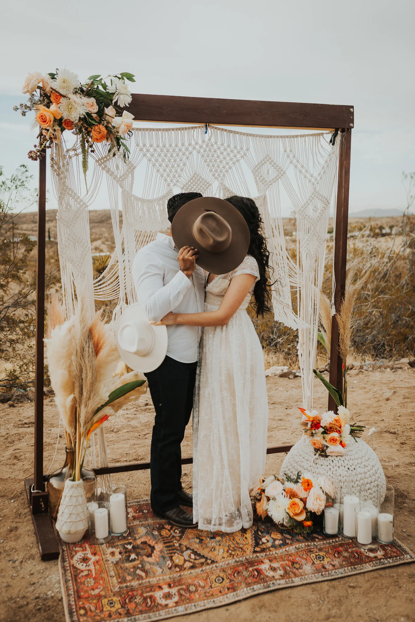 Western Boho Elopement in Joshua Tree, CA ╬ Carlos + Yeni
