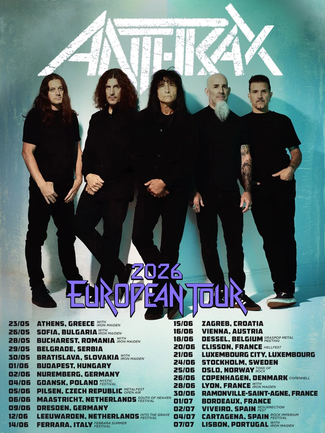 Anthrax EUROPE 2026 Tour VIP Upgrade