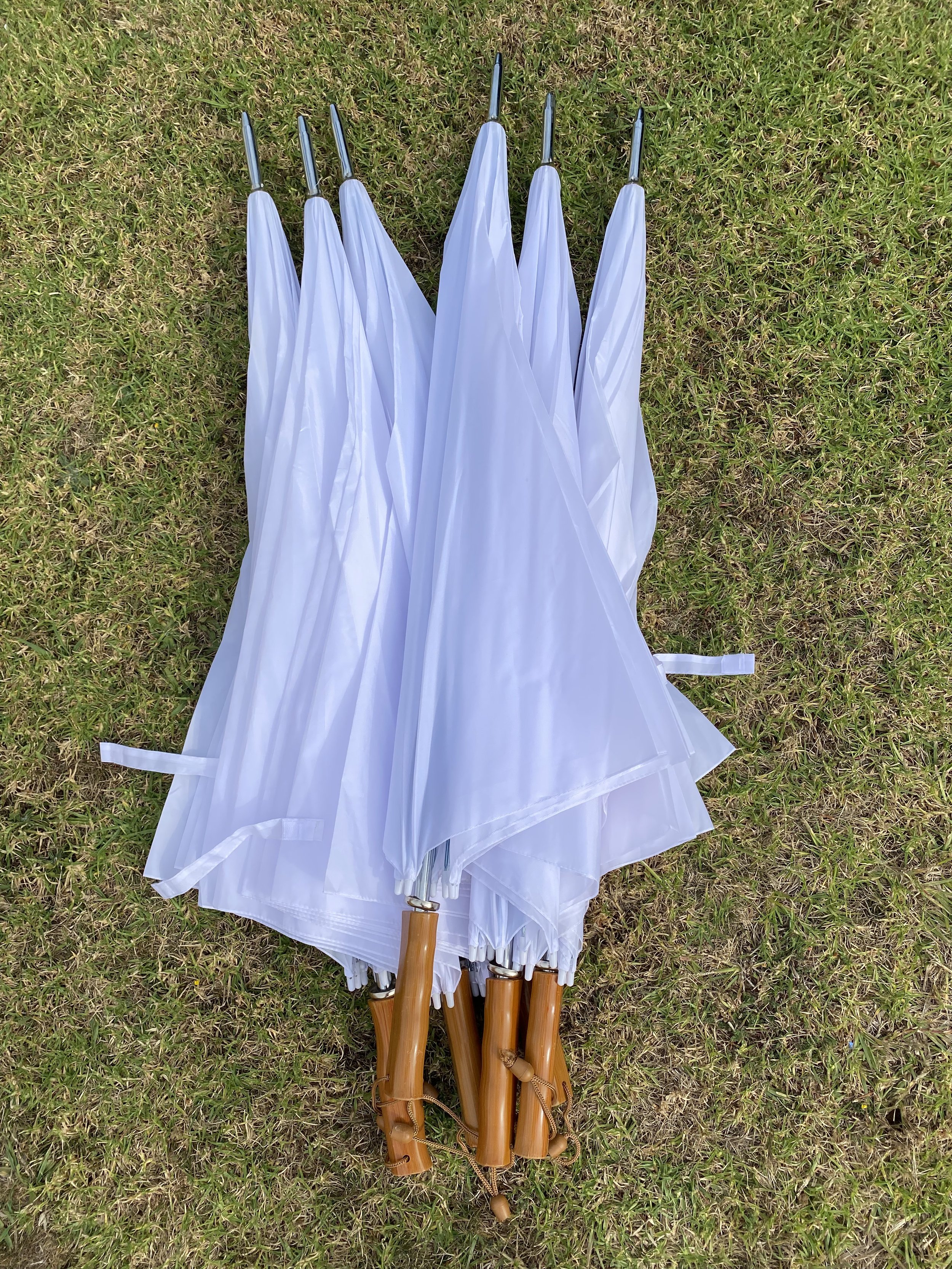 White Wedding Umbrellas